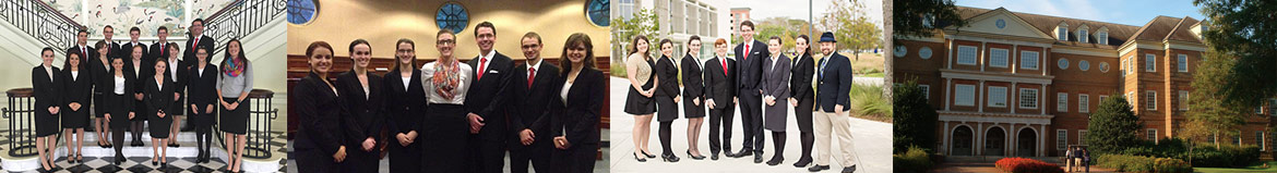 images of people, campus, and closeup of computer keyboard