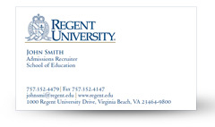 Front of Business Card Sample