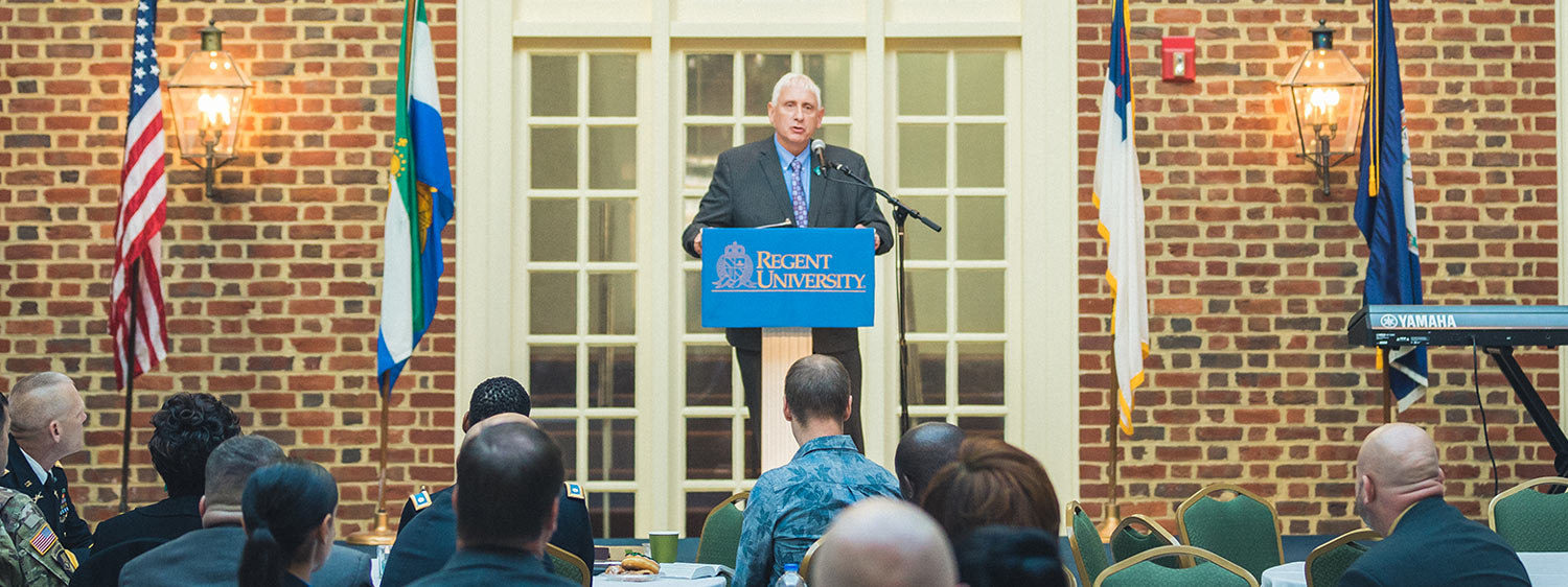 Mayor Bobby Dyer Speaks at Annual Veterans Prayer Breakfast Regent