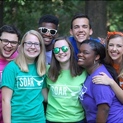 Students at an orientation event of Regent University Virginia Beach.