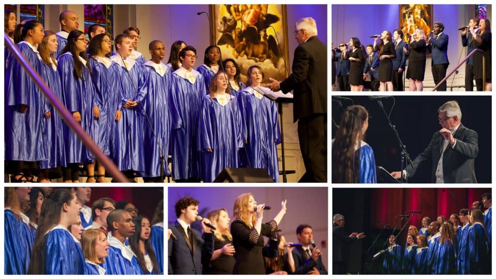 A collage of choral concerts at Regent, a premier Christian university located in Virginia Beach.