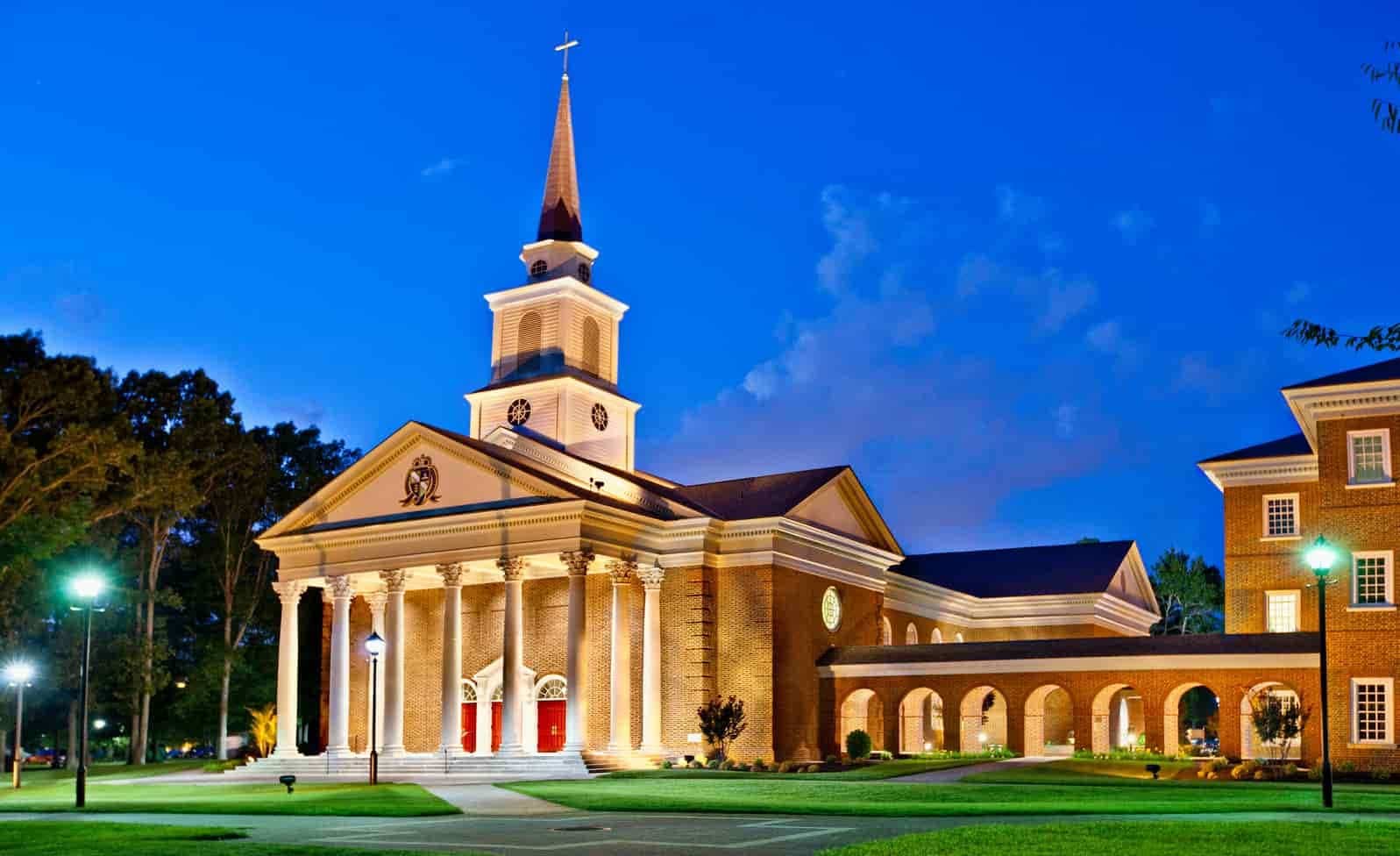 Regent University's chapel and Divinity Building in Virginia Beach, VA 23464.