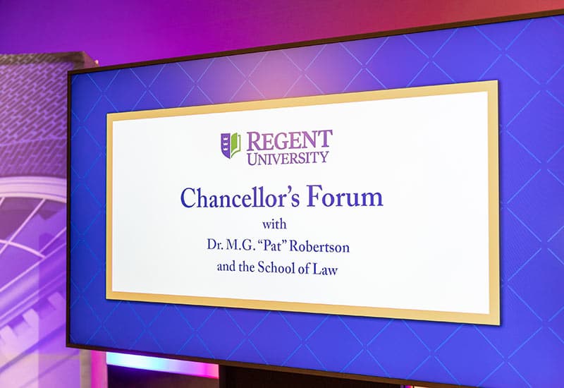Dr. M.G. “Pat” Robertson Hosts Exclusive Chancellor’s Forum for Regent University School of Law