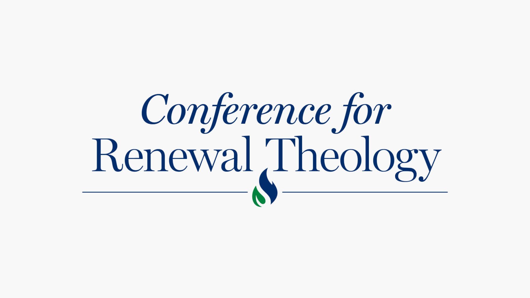 Conference for Renewal Theology with fire icon; held at Regent University in Virginia Beach