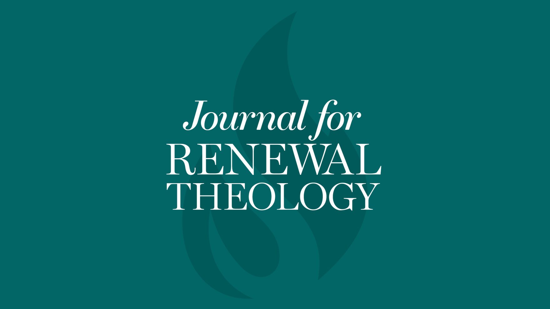 the words "Journal for Renewal Theology" on green background