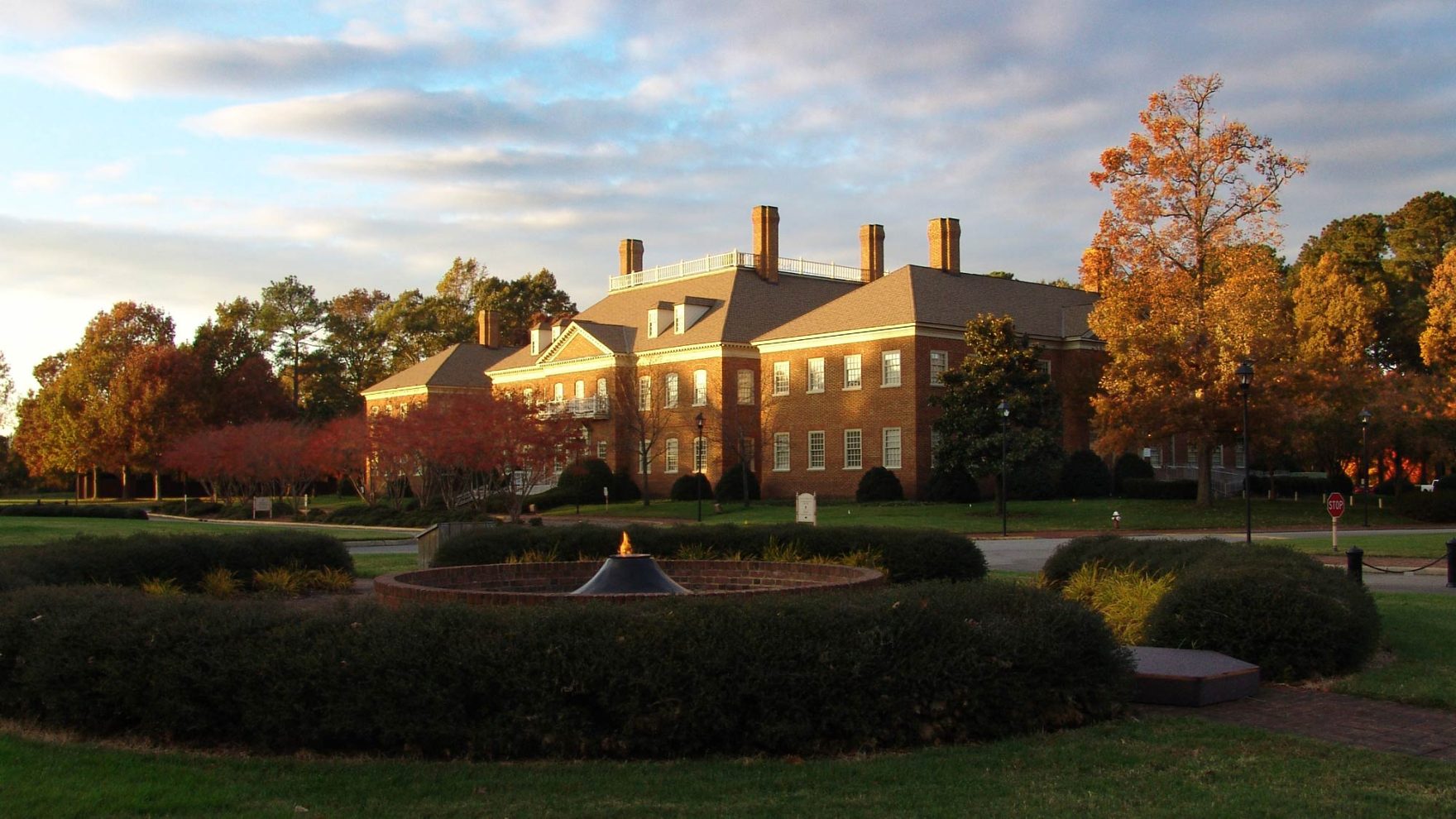 Classroom building in the fall at Regent University in Virginia Beach, Virginia.