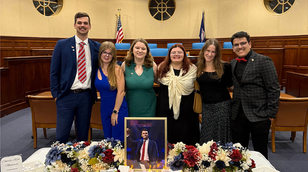 Isabella Keck and fellow students at Regent University TPUSA representing student leadership