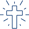 icon of a Cross with radiating lines