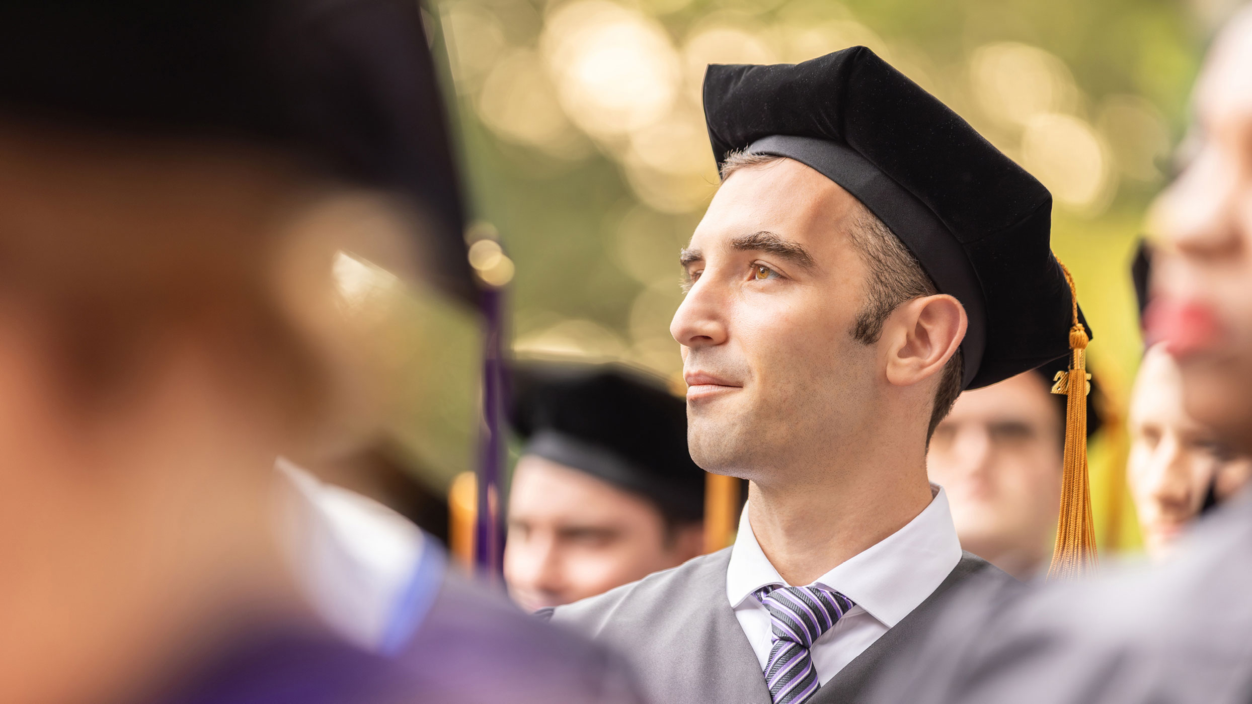 Regent Law graduate student on Commencement Day in Virginia Beach, Virginia.