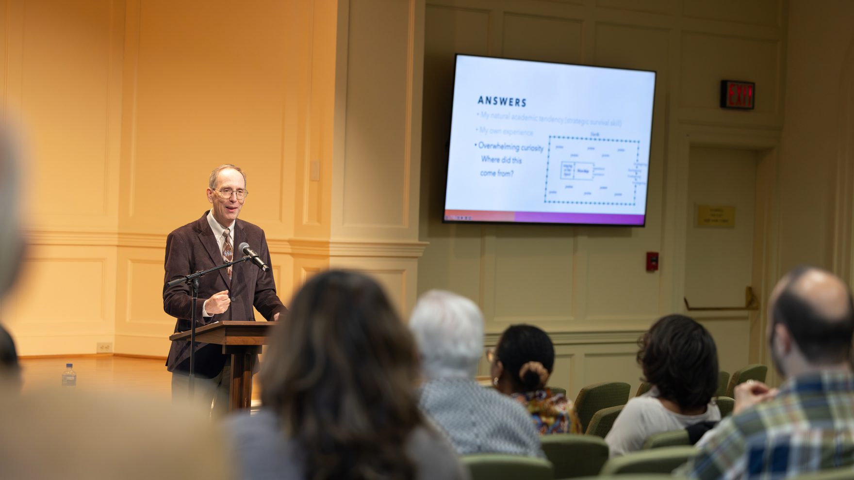 Dr. Lester Ruth delivering remarks at Regent University Library